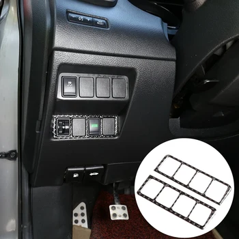 2stk Carbon Fiber ABS Mode Switch Panel Frame Cover Trim til Nissan X-Trail-2018 Dekoration Klistermærker
