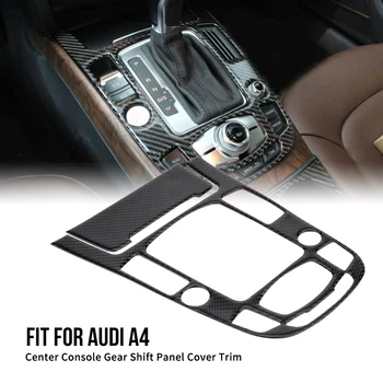 2stk Carbon Fiber Bil Center Konsol Gear Shift Panel Dækker Trim for Audi A4 og farveægte og holdbare