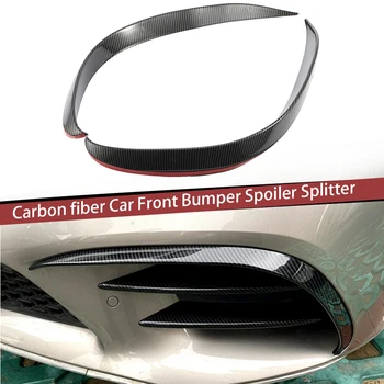 2stk Carbon Fiber Bil Forreste Kofanger, Spoiler Splitter Dækning for Mercedes-Benz C-Klasse C200 C260 W205 2019+