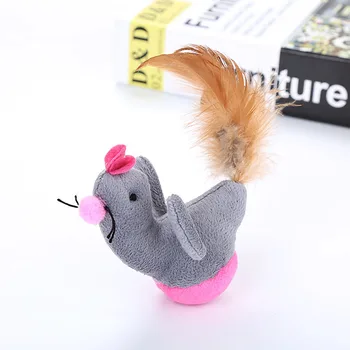 2STK Cat Toy Interaktive Tumbler Chick Lille Fugl, Kat Teaser Kat Legetøj Tyggelegetøj