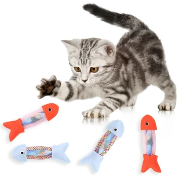2stk Cat Toy Legetøj med Katteurt Dejlig Ikke-vævet Fisk Form Kat Tygge Kat Legetøj Interaktive Toy Sjove Katte Toy Pet Supplies