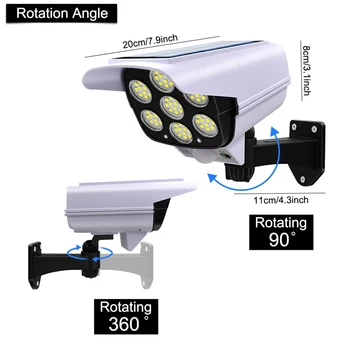 2stk fjernbetjening led Solar motion sensor lampe falske Dummy Kamera Bullet-Vandtæt Udendørs Sikkerhed Overvågning Kamera med Blinkende lys