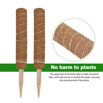 2stk For Klatrende Plante en gårdhave Med 2 Labels Indendørs Udendørs Kokos Totem Agurker Støtte Stick Moss Pole Vokse Opad