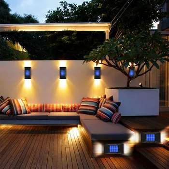 2stk LED Solar Light Udendørs Vandtæt Belysning Soldrevne Lamper, Væg Lamper til Haven Dekoration LED-gadebelysning