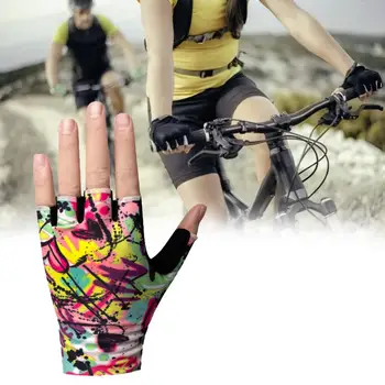 2stk Micro Fiber Læder Cykling Handsker Unisex Anti-slip Farve Sort Sommer Halv Finger Cykling Handsker til Udendørs