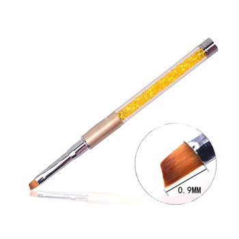 2stk Nail Art Rhinsten Håndtere Børste Sæt Gradient Tegning Negle Børste Akryl UV Gel Maleri Pen DIY Design Manicure Værktøjer
