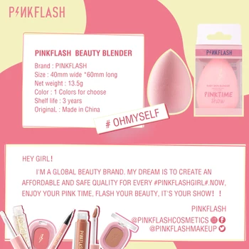 2stk PINKFLASH Classic Pink Water Drop Form Makeup Æg Bløde Non-latex Svamp Puff Pude Våde Og Tørre ved Hjælp af Hurtig Modstandskraft