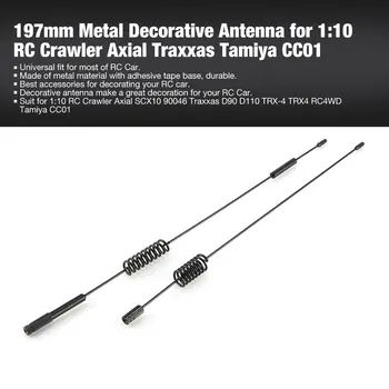 2STK RC Bil Metal Dekorative Antenne til 1:10 RC Crawler Axial SCX10 90046 Traxxas D90 D110 TRX-4 TRX4 Tamiya CC01