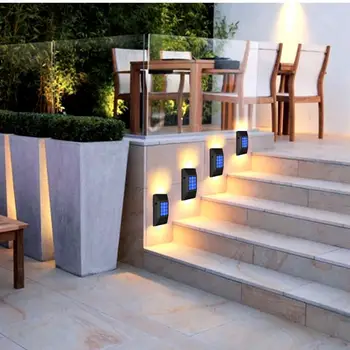 2stk Sol væglampe Set Have Dekorative Sol Lamper 6 LED Udendørs Landskab Lys til Haven Vej Gårdhave Værftet