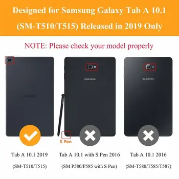 2stk Tilfælde Samsung Galaxy Tab 10.1 2019 T510 T515 Dække Klar, Gennemsigtig Sag Blødt TPU Back Cover Tablet Tilfælde SM-T510 SM-T515