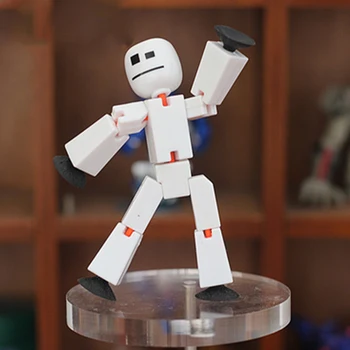 2stk Tilfældig Farve Stikbot Skærm Animation Kaste Legetøj Dukker med Sugekop DIY Opr Animation Film StikBot Legetøj