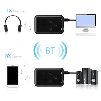 3,5 mm Audio Trådløse Bluetooth-4.2-Sender-Modtager 2 i 1 Stereo Audio Adapter til Bil TV Højttaler Musik