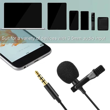 3,5 mm Jack Lavalier Mikrofon TRRS til TRS-Adapter Revers Tie-Clip-on-Mikrofon Sæt Mikrofoner USB-Genopladelige Møde