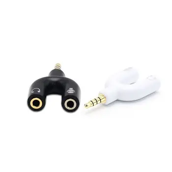 3,5 mm Stereo-Stik Splitter U-vorm Stereo Lyd Mic & Hoofdtelefoon Oortelefoon Splitter Adaptere Voor PS4 PC WIFI 50*30*20mm