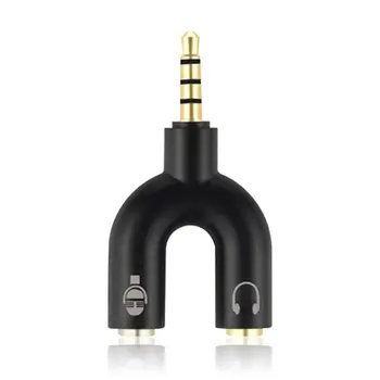 3,5 mm Stereo-Stik Splitter U-vorm Stereo Lyd Mic & Hoofdtelefoon Oortelefoon Splitter Adaptere Voor PS4 PC WIFI 50*30*20mm