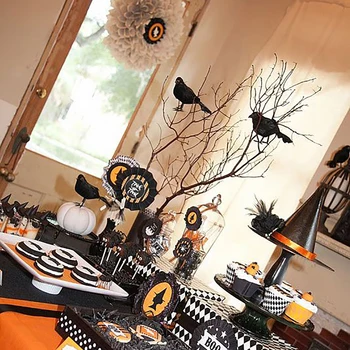 3/5Pcs Halloween Kunstige Krage Dyr Model Raven Part Prop Skræmmende Udsmykning DIY Vise Tilfælde spisebord Hus Dekoration
