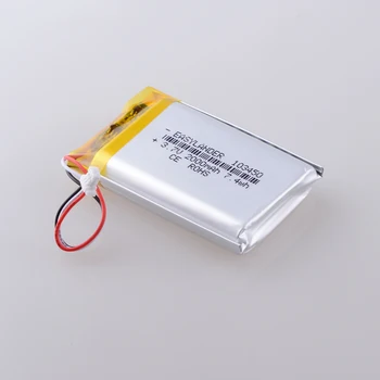 3,7 V 2000mAh 103450 Lithium-Polymer-LiPo Genopladeligt Batteri Med JSO 1,0 mm 3pin Til Håndholdt GPS, Mp3 Bluetooth Smart Ur