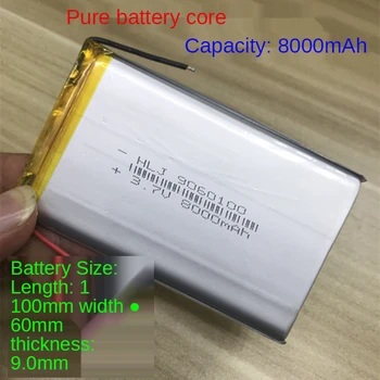 3,7 V lithium polymer batteri med indbygget celle, høj kapacitet 9060100 8000mah Mah Til Spil Tilbehør Batteri