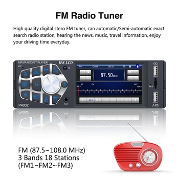 3,8 Tommer Bluetooth Autoradio Auto Lyd MP5 Afspiller Bil Radio FM-1 Din Radio Afspiller Hjul Kontrol