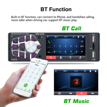 3,8 Tommer Bluetooth Autoradio Auto Lyd MP5 Afspiller Bil Radio FM-1 Din Radio Afspiller Hjul Kontrol
