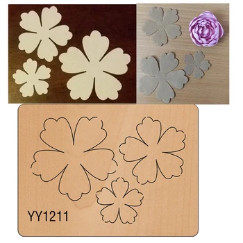 3 delt sæt af blomst, træ skimmel skærekniv skimmel scrapbog dekorativ prægning kompatibel med de fleste hånd udstansning