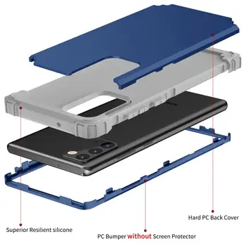 3 i 1 Stødsikkert Beskytte taske Til Samsung Galaxy Note 20 Ultra-Hybrid-Hard Rubber Indvirkning Rustning Telefon etuier til Galaxy S21 S20