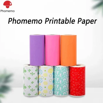 3 ruller/kasse Phomemo Selvklæbende Termisk Farverige Papir Printbart Mærkat Mærkat Papirer for Phomemo M02/M02S/M02Pro Printer