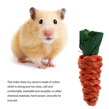 3 STK Hamster Toy Interessant, Gulerod, Græs Formet Kanin Tyggelegetøj Små Dyr Mus Hamster kan Bide Resistente Tænder Rengøring af Legetøj