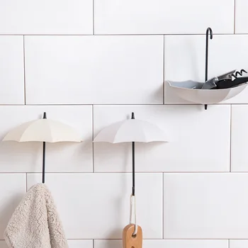 3 Stk Paraply-Formede Kroge Kreativ Key Hanger Rack Hjem Væggen Dekorative Kroge Køkken, Badeværelse Multifunktionelt Indehaver