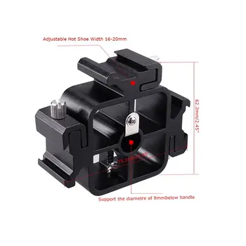 3 Triple Koldt Hot Shoe Mount Paraply Holder Kamera Speedlite Justerbar Flash Beslag til Speedlight-Lys LED-Skærme