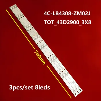 30 STK LED-Baggrundsbelysning Strip for Thomson 43UC6306 43UC6406 TCL 43S303 43S305 43DP608 D43A810 TOT_43D2900_3X8 OEM43LB06_LED3030F2.1