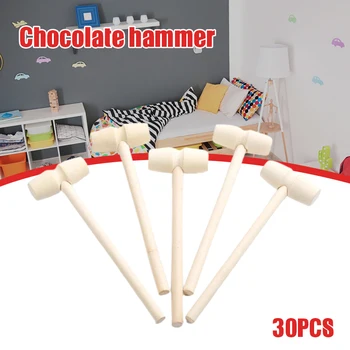 30 Stk Træ Hamre Chokolade Mini Hjerte kan Knuses Træ Hammer Hammer Chokolade Glat Færdig gave DIY af krabber skaller