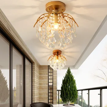 30 x 32cm Nordisk Stil Krystal loftslampe til Soveværelse Belysning Balkon Lampe Midtergangen LED Loft Lampe Verandaen Dekoration