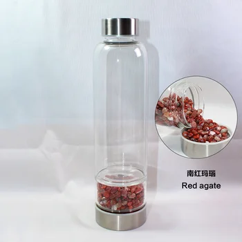 304 Naturlig Krystal Glas Vand Flaske Healing Wand Elixir Kvarts Krystal Healing Flaske Energi Cup
