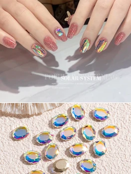 30STK Blanding af Farver, krystal Tips Søm Rhinestones Spejl 8x10mm Fancy sten 3D Manicure Nail Art Dekoration Charme Smykker