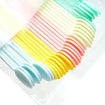 30stk Candy Farve Plast Ske Lange Håndtag Og Te-Is Mælk Sauce Lim Omrøring Bordservice Hjem DIY Husstand