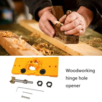 35 mm Hængsel Hul Locator Jig Boring Guide DIY Tømrer Værktøj til Træbearbejdning Sæt Hulning huller Boret Guide Kit HVR88