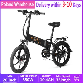 350W 20 Tommer Folde Power Assist El-Cykel Knallert E-Bike 10.4 AH Batteri 80 km Interval for Pendling Weekend Shopping