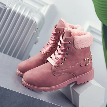 36-43 størrelse 2020 mode nye varme støvler kvinder, Arbejde og Sikkerhed Ankel Lace-Up fladskærms vinter Forår/Efterår sort pink grå kvinder sko