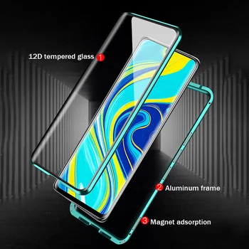 360 Magnetiske Adsorption Metal Tilfælde For Xiaomi Mi 10 9T 10T Pro Redmi Note 10 9s 8 8T 7 Pro Lite X3 9C Dobbeltsidet Glas Cover