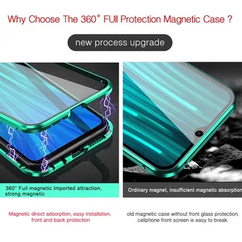 360 Metal Magnetisk Adsorption Tilfældet For Xiaomi Redmi Note 10 9 8 7 K20 Pro 8T 9A 9C 8A Mi 10T Note 10 Lite Poco M3 X3 Pro Cover