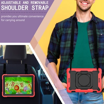 360 Rotation håndrem&Støtteben Silikone Tablet Tilfældet for Nye Fire HD 8.0 2020 Beskyttende Cover