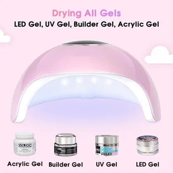 36W UV-LED Neglelak, Lim Lampe Nail Art Gelé Tørretumbler C-nder Lys Timer Lysbehandling Maskine