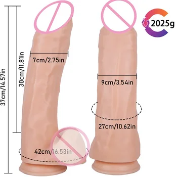 37*9cm Enorme Dildoer Strap On Gigant Penis Med sugekop Anal Sex Legetøj til Kvinder Butt Plug Super Tykke Pik Vaginal Anus Dilator