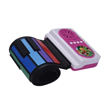 37-Tasten Bærbare Roll-Up Klaver Silicium Elektronisk Tastatur Farverige Nøgler Indbygget Højttaler Musikalsk Legetøj for Børn