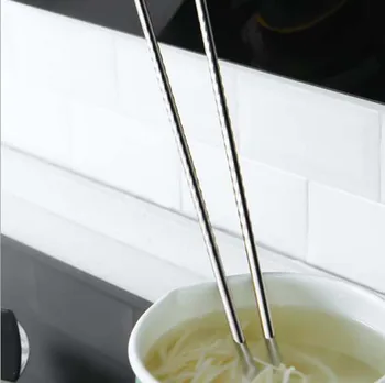 38.8 CM Udvidet Rustfrit Stål Spisepinde Chop Sticks Smuk Til Nudler Hot Pot, Stegt Dej Pinde