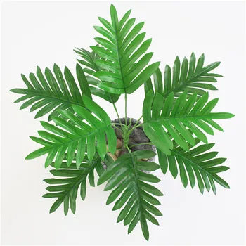 38 CM Grøn Kunstig Palme Blade Plastik Planter, Haven Hjem Dekorationer Scutellaria Tropisk Træ Falske Planter