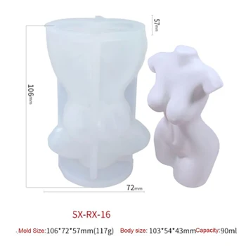 3D Body Art Stearinlys Silikone Formen for Kvinder Model Menneskelige Krop Silikone Formen Crystal Harpiks, Voks Skimmel Aromaterapi Stearinlys