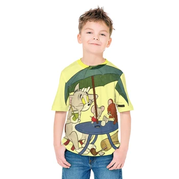 3D børnenes Print T-shirt til Drenge Tegneserie Kat Pet Toppe Piger Street Fashion 2021 Nye kortærmet Skjorte Hotwheels Kids Tøj