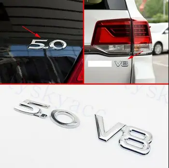 3D Car Motor Decal Sticker 5.0+V8 Logo Badge-Logo, Krom Tilbehør Dekorere